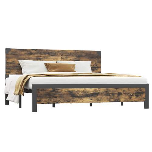 Platform bed frame with - bed,