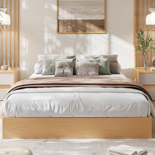 Full size wood platform bed - full,