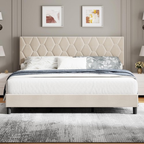 King size modern platform bed - size,