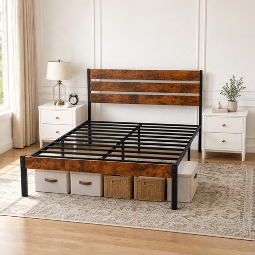 Queen industrial platform bed - industrial,
