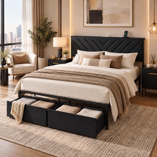 Twin full queen size - metal, bed
